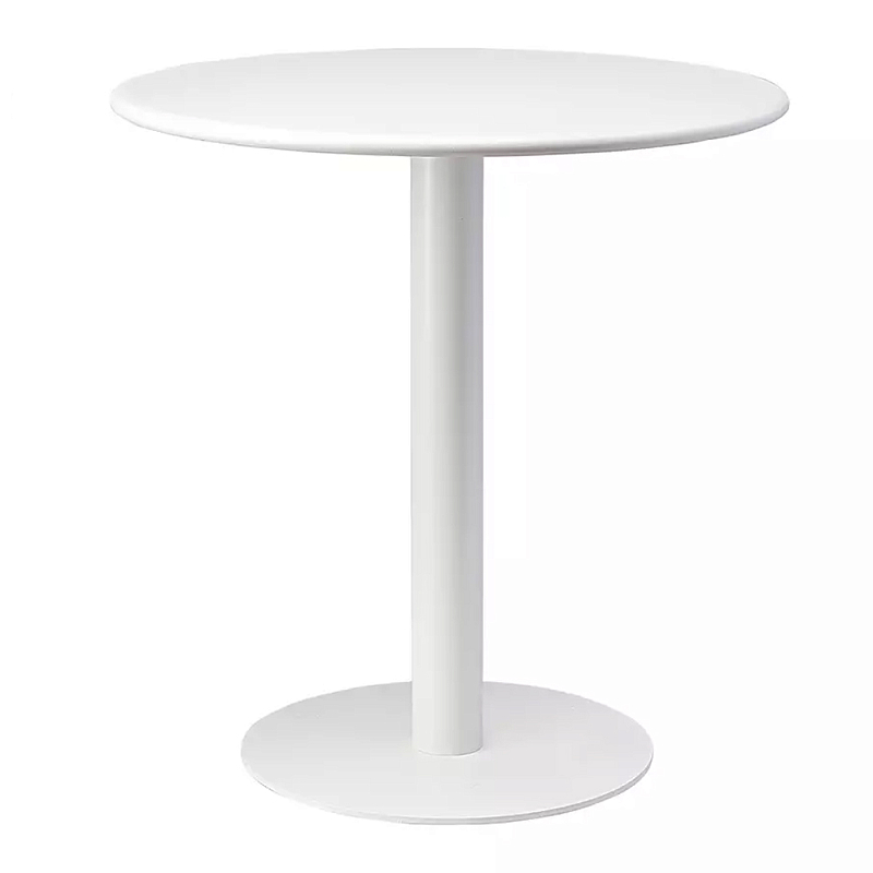 Обеденный стол белый с круглой столешницей White Laconic Table Белый в Уфе | Loft Concept 