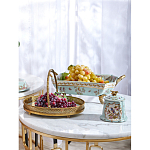 Блюдо прямоугольное из голубого фарфора с ручками и рисунком птиц и цветов Blue Garden варинант исполнения - 5 | Loft Concept в Уфе