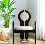 Стул черный из дерева с круглой спинкой Chair in Neoclassical Style варинант исполнения - 2 | Loft Concept в Уфе