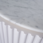 Тумба под телевизор белая овальная с мраморной столешницей Thoroughbass варинант исполнения - 3 | Loft Concept в Уфе