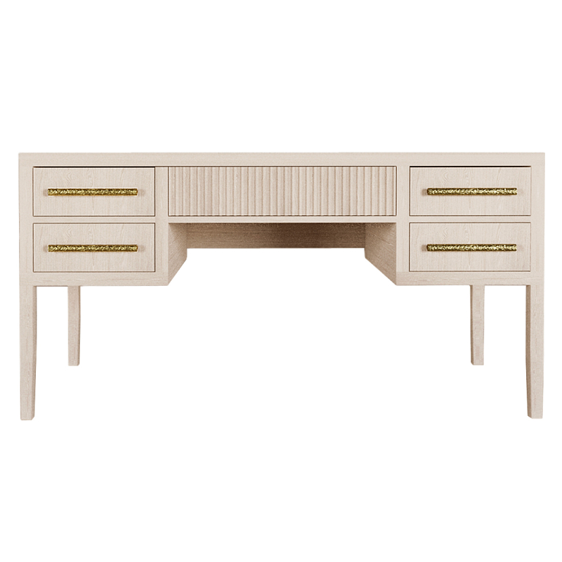 Большой Рабочий стол Primo с 5 выдвижными ящиками Светлый дуб Древесина в Уфе | Loft Concept 