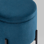 Синий пуф на черных ножках SANJAY варинант исполнения - 4 | Loft Concept в Уфе