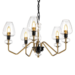  Люстра с 5-ю стеклянными плафонами в форме бокалов и угловыми кронштейнами Elstead Lighting варинант исполнения - 1 | Loft Concept в Уфе