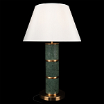 Настольная лампа на основании из зеленого мрамора с белым абажуром Noelia Green варинант исполнения - 2 | Loft Concept в Уфе