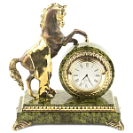 Часы настольные бронзовые с декором в виде коня Horse Stone Clock варинант исполнения - 3 | Loft Concept в Уфе