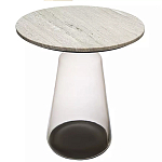 Кофейный столик с прозрачным основанием и столешницей с мраморным узором Transparent Base варинант исполнения - 1 | Loft Concept в Уфе