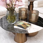 Дизайнерский журнальный стол с круглой столешницей на 3-х геометрических ножках Lehumod варинант исполнения - 2 | Loft Concept в Уфе