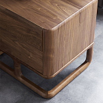 Прикроватный деревянный столик с 2-мя ящиками Moon Walnut Furniture варинант исполнения - 5 | Loft Concept в Уфе