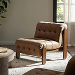 Кресло с деревянным каркасом и обивкой из кожи Medieval Furniture варинант исполнения - 2 | Loft Concept в Уфе