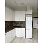 Угловой кухонный гарнитур белый и столешница под мрамор Gene Kitchen Set варинант исполнения - 4 | Loft Concept в Уфе