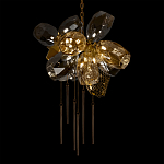 Люстра подвесная со стеклянными плафонами из дымчатого и золотистого с шестью вертикальными подвесками Gilded Mirage  варинант исполнения - 4 | Loft Concept в Уфе