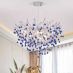 Люстра с синими стеклянными подвесками в форме капель FAIRYTREE Light варинант исполнения - 2 | Loft Concept в Уфе
