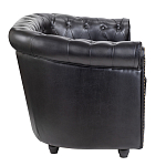 Диван кожаный двухместный на 4-х деревянных ножках из массива березы Logan Leather Seating black варинант исполнения - 2 | Loft Concept в Уфе