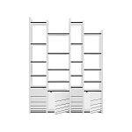 Стеллаж прямой ассиметричный с полками и 4-мя дверцами ARYA BOOKCASE WHITE варинант исполнения - 1 | Loft Concept в Уфе