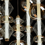 Люстра с плафонами из прозрачного и янтарного стекла в виде шаров и ромбов Gabriel Scott Luna варинант исполнения - 5 | Loft Concept в Уфе