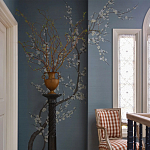 Обои ручная роспись Nara Original colourway on Summer Sky slub silk варинант исполнения - 1 | Loft Concept в Уфе