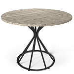 Стол обеденный с круглой бежево-серой столешницей Harris Collection варинант исполнения - 1 | Loft Concept в Уфе