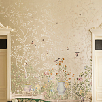 Обои ручная роспись Temple Newsam White Gold gilded silk варинант исполнения - 3 | Loft Concept в Уфе