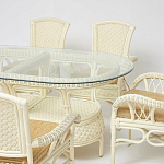 Комплект обеденный из ротанга Eloise grand white варинант исполнения - 2 | Loft Concept в Уфе