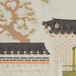 Обои ручная роспись The Art of Learning and Steps for the Flowers by Teo Yang Original colourway on Icefield India tea paper варинант исполнения - 2 | Loft Concept в Уфе