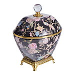 Шкатулка черного цвета с цветочной росписью Eden Garden варинант исполнения - 4 | Loft Concept в Уфе