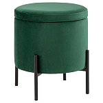 Зеленый пуф на черных ножках SANJAY варинант исполнения - 1 | Loft Concept в Уфе