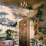 Обои ручная роспись Bamboo River Blossom Original colourway on Deep Rich Gold gilded paper with pearlescent antiquing варинант исполнения - 1 | Loft Concept в Уфе