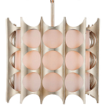 Люстра овальной формы с фактурным серебряным каркасом и тканевым абажуром Silver Honeycomb варинант исполнения - 2 | Loft Concept в Уфе