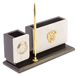 Настольный письменный набор из мрамора с часами и ручкой Marble Accessory варинант исполнения - 2 | Loft Concept в Уфе