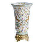 Ваза из фарфора на бронзовом основании Turquoise Blooming Garden варинант исполнения - 2 | Loft Concept в Уфе