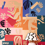 Обои ручная роспись в стиле Арт-деко Jazz Original colourway on painted silk with embroidery варинант исполнения - 2 | Loft Concept в Уфе