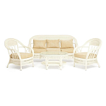 Комплект уличной мебели из ротанга Clara белый варинант исполнения - 1 | Loft Concept в Уфе