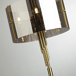 Торшер с круглым плафоном на высокой бронзовой ножке с вертикальным декором из металлических трубок Sohne варинант исполнения - 4 | Loft Concept в Уфе