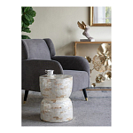 Приставной столик с мозаичным рисунком из раковин устриц Bone Inlay варинант исполнения - 8 | Loft Concept в Уфе