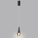 Подвесной светильник с черной металлической основой и рельефным плафоном Glass Pod варинант исполнения - 5 | Loft Concept в Уфе