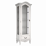 Витрина белая однодверная из массива бука с 4-мя полками и ящиком White Provence варинант исполнения - 2 | Loft Concept в Уфе