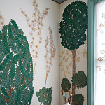 Обои с вышивкой ручной работы Mughal Trees Original colourway on linen варинант исполнения - 2 | Loft Concept в Уфе