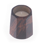 Подсвечник из натурального камня обсидиан со свечой Stone Candlestick варинант исполнения - 2 | Loft Concept в Уфе