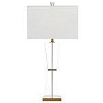 Настольная лампа с прозрачным корпусом и прямоугольным тканевым абажуром Charm and Luxury варинант исполнения - 4 | Loft Concept в Уфе