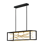 Люстра прямоугольная черного цвета с декором в виде ветвей в золотой отделке Hinkley варинант исполнения - 2 | Loft Concept в Уфе