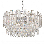 Круглая люстра с хрустальными подвесками на серебряном каркасе Gorgeous Crystal Light варинант исполнения - 3 | Loft Concept в Уфе