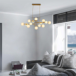 Люстра подвесная с белыми лампами в форме шара Flute варинант исполнения - 1 | Loft Concept в Уфе