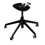 Стул с мягкой бежевой обивкой из велюра и подъемно-поворотным механизмом на черных колесиках Harper Beige варинант исполнения - 3 | Loft Concept в Уфе