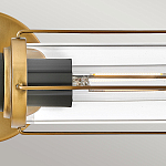 Бра для ванных комнат горизонтальное с 2-мя прозрачным цилиндрическим плафонами на круглом основании Hinkley варинант исполнения - 4 | Loft Concept в Уфе