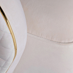 Кресло велюровое оттенка слоновой кости с простроченной спинкой Perfect Comfort варинант исполнения - 3 | Loft Concept в Уфе