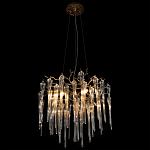 Люстра подвесная круглая в виде ветвей деревьев бронзового цвета с прозрачными подвесками-каплями Droplet Chandelier варинант исполнения - 2 | Loft Concept в Уфе