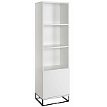 Стеллаж книжный белый с 3-мя открытыми полками и дверкой Strict Lines варинант исполнения - 1 | Loft Concept в Уфе