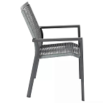 Стул темно-серый с высокой плетеной спинкой и сиденьем Braided Strength варинант исполнения - 2 | Loft Concept в Уфе