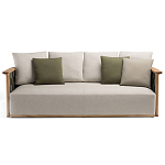 Дизайнерский уличный диван из массива дерева с плетеной спинкой PALINFRASCA Sofa варинант исполнения - 18 | Loft Concept в Уфе