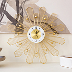 Часы настенные из металла в виде солнца с белым циферблатом Mirror Tower Clock варинант исполнения - 4 | Loft Concept в Уфе